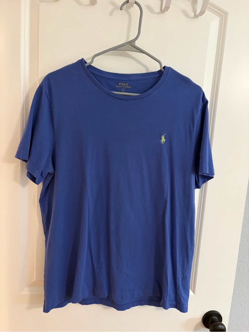 Vintage Men’s Polo by Ralph Lauren Men’s Crew Neck Polo T-Shirt Blue Lime Pony